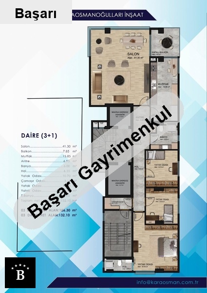 Başarı'dan ada rezi̇dance  projesi 3+1 180m2  karaosmanoğullari i̇nşaat